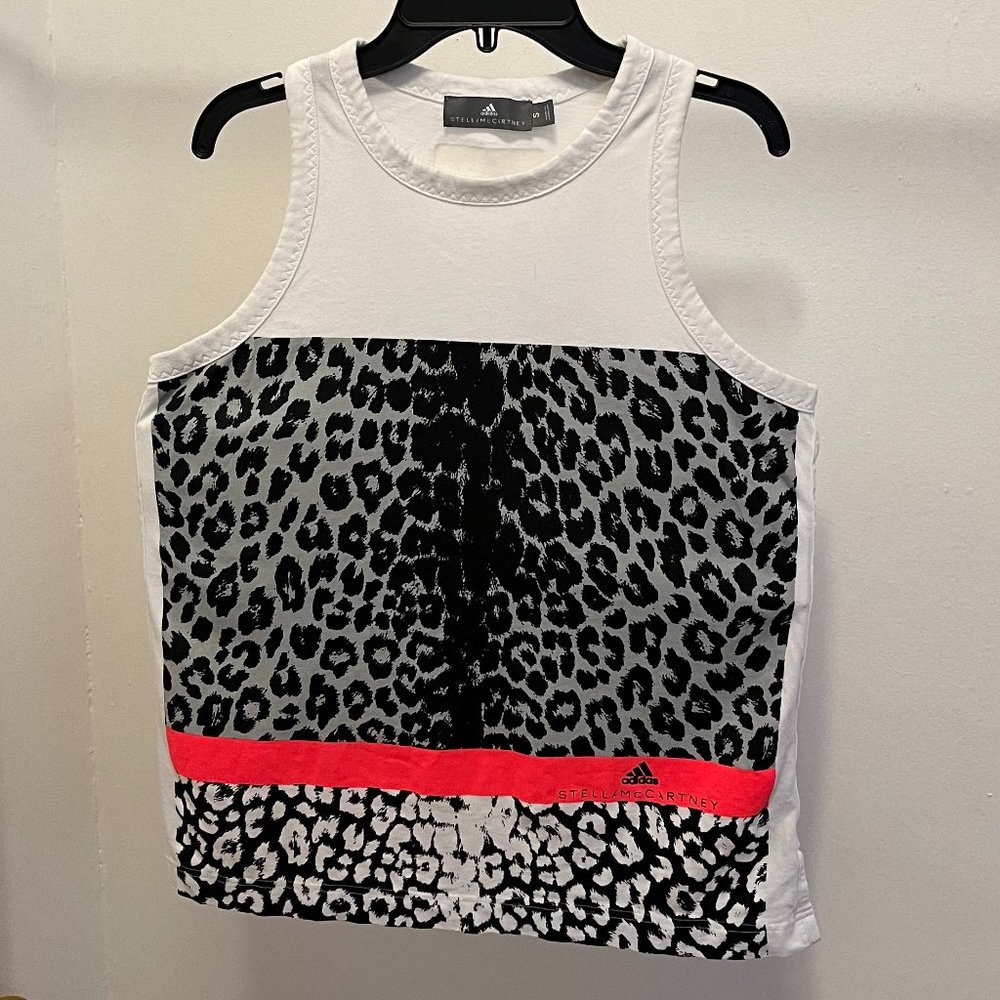 Addidas tank top with leopard pattern